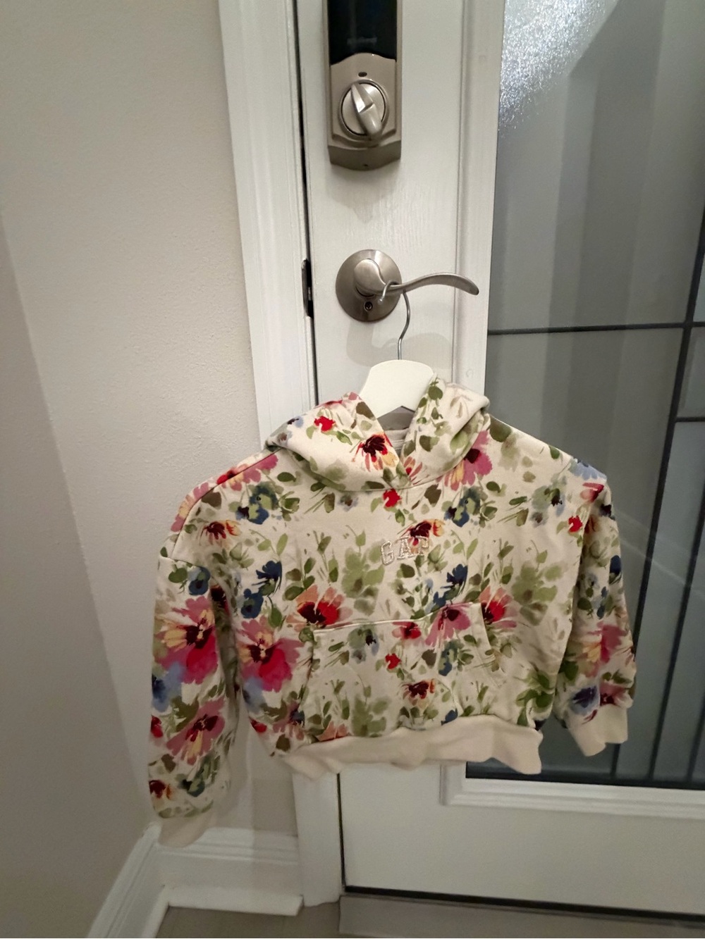 Gap Kids Floral Hoodie Sweatshirt - Cream Multi